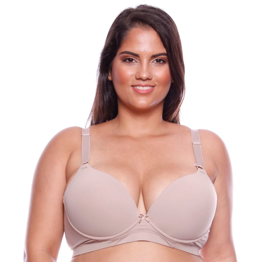 Sutiã Plus Size Básico Em Microfibra Com Bojo E Aro Copa C Nayane