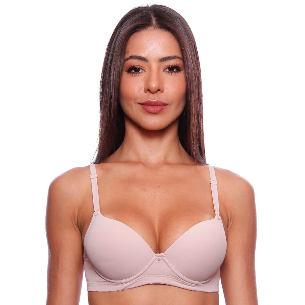 Sutiã Com Bojo Meia Taça Liso Em Microfibra Nayane