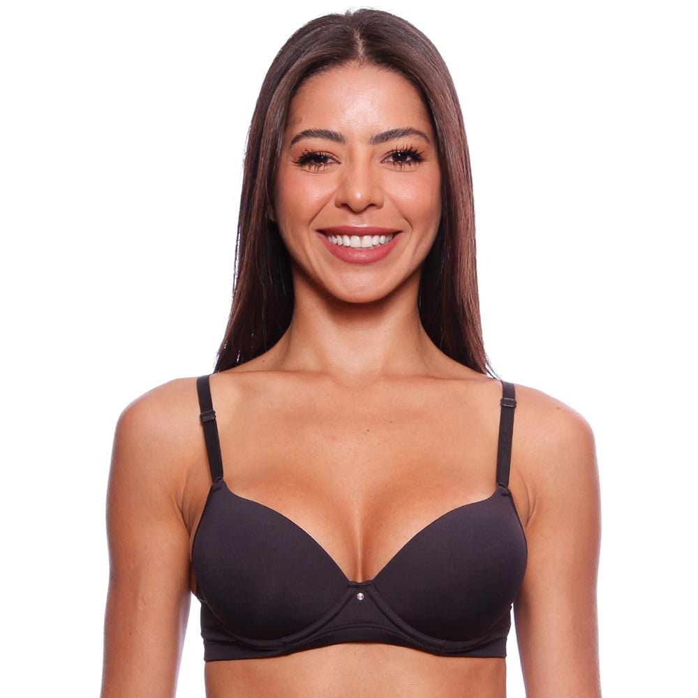 Sutiã Com Bojo Meia Taça Liso Em Microfibra Nayane