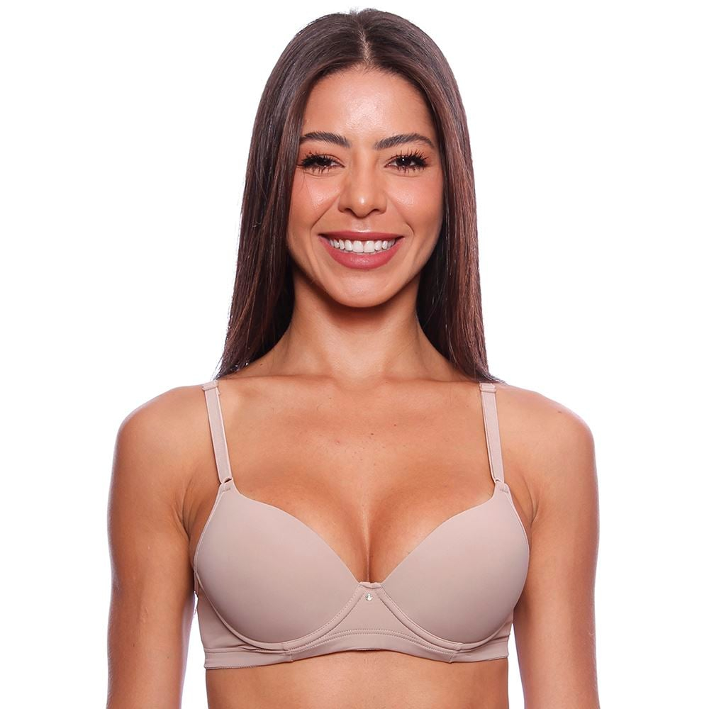 Sutiã Com Bojo Meia Taça Liso Em Microfibra Nayane