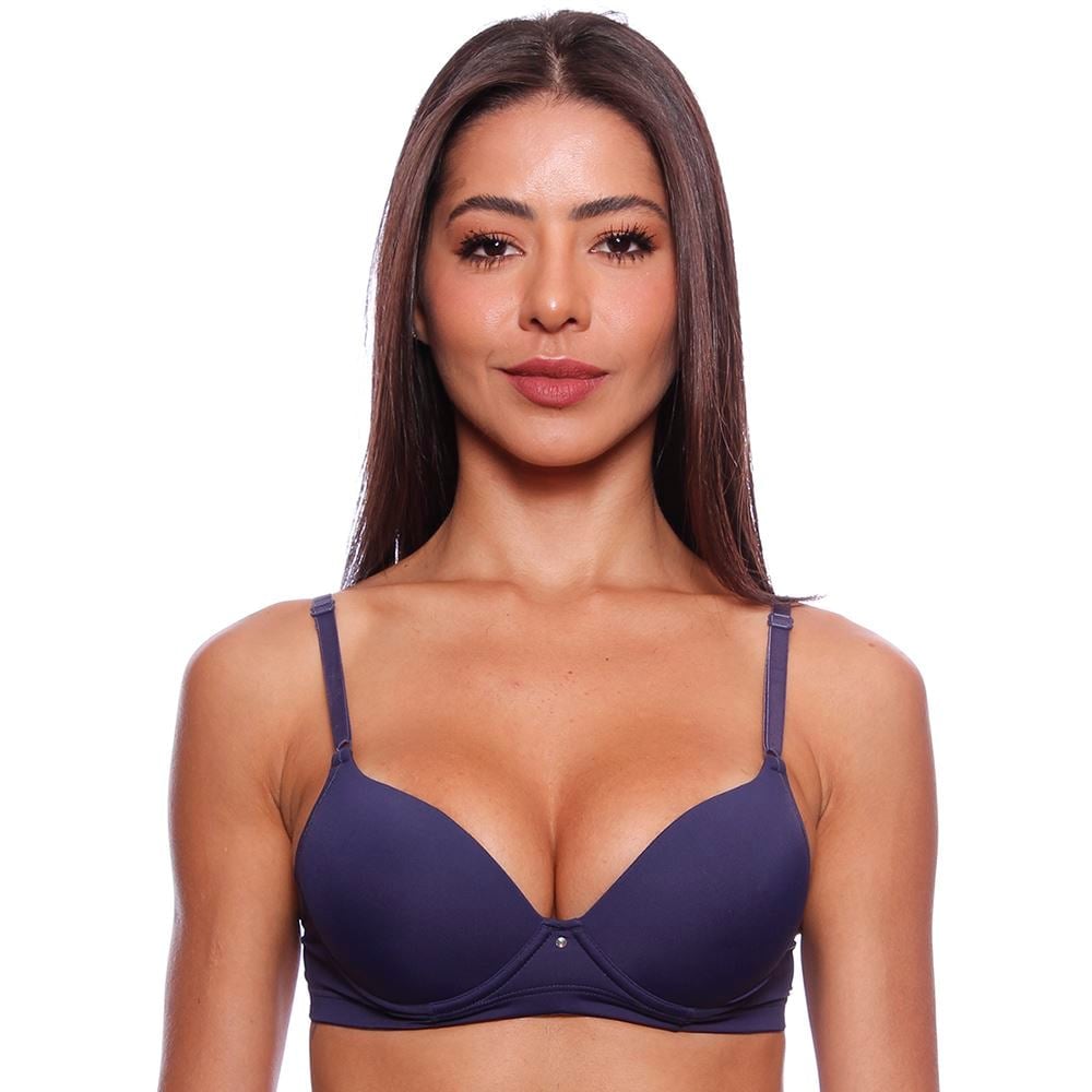 Sutiã Com Bojo Meia Taça Liso Em Microfibra Nayane