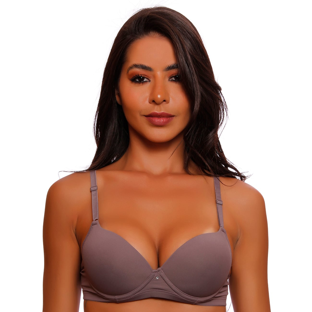 Sutiã Com Bojo Meia Taça Liso Em Microfibra Nayane