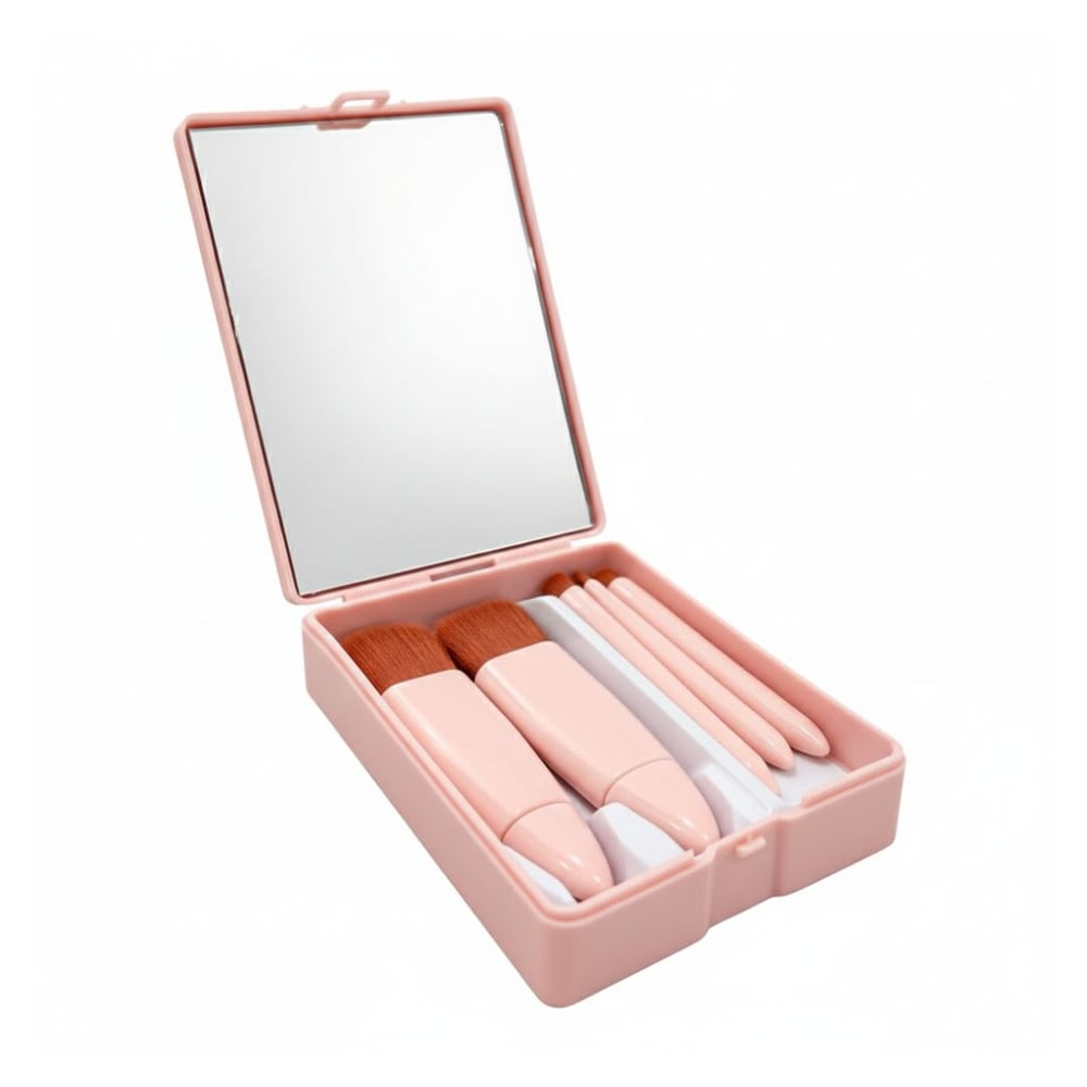 Estojo Com 5 Pincéis Para Maquiagem E Espelho Vibe Toys
