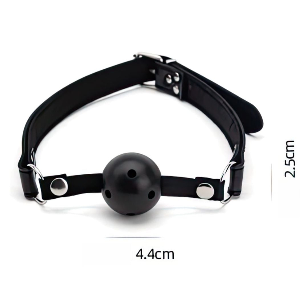 Mordaça Bola Reforçada Com Regulagem Em Couro Vibe Toys