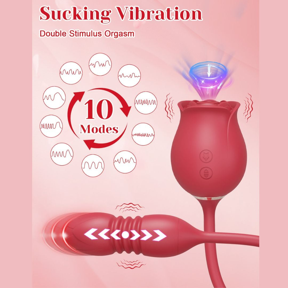 Vibrador Duplo Formato De Rosa 10 Modos De Pulsção E Sobe E Desce Vibe Toys