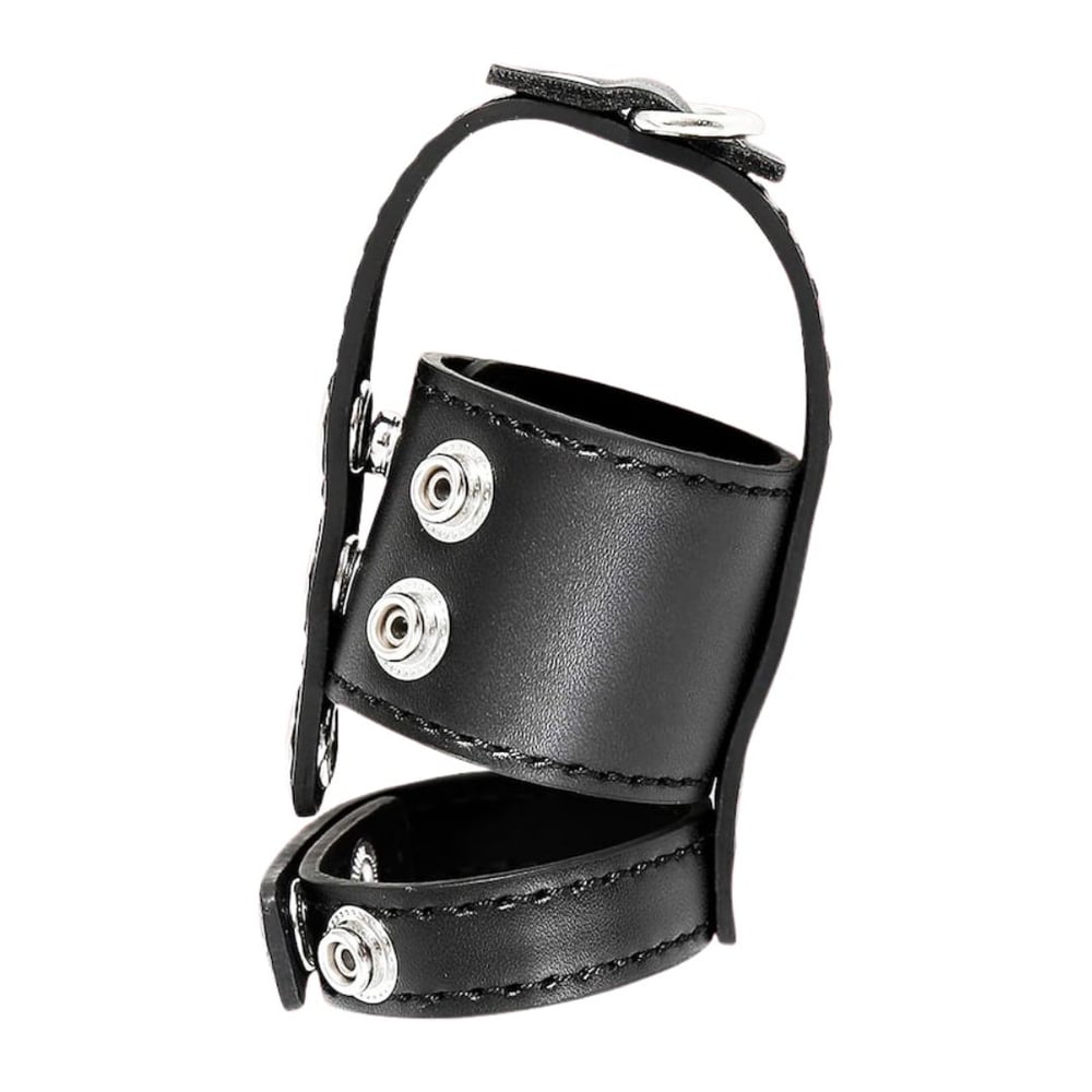 Anel Peniano De Couro Com Guia Para Bondage Vibe Toys