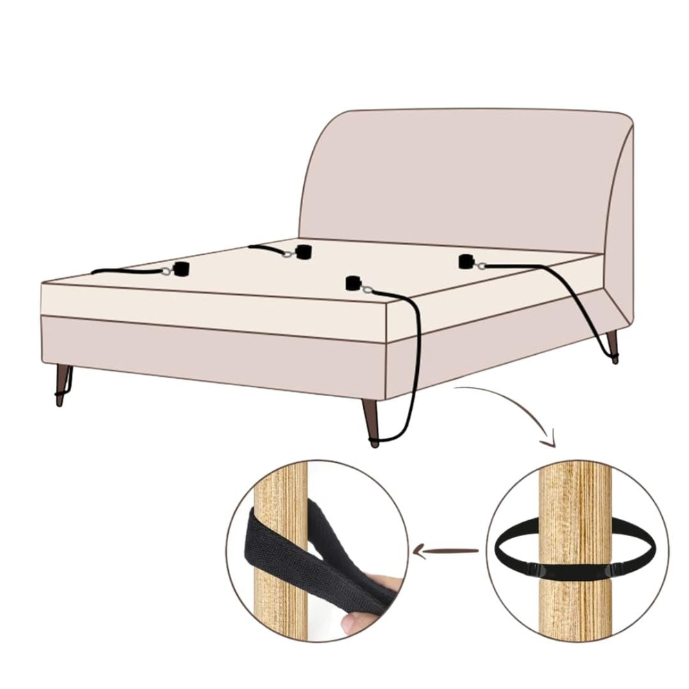 Kit De Bondage Para Cama Com 6 Peças Vibe Toys