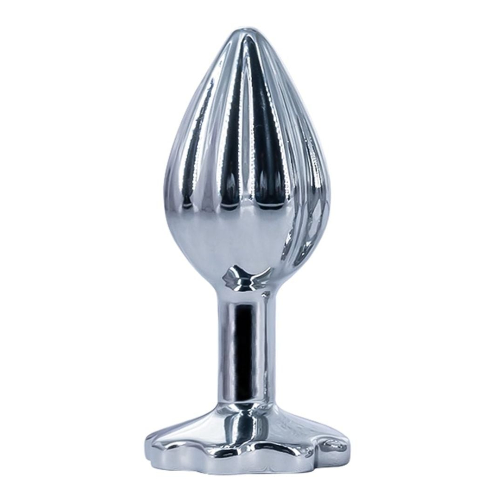 Plug Anal Em Metal Stripes Pequeno Com Pedra Vibe Toys