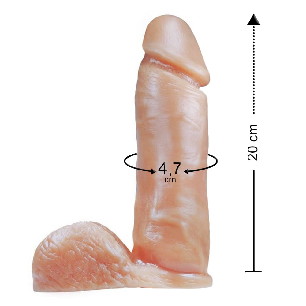 Pênis Realístico Maciço Monster 20,5 X 4,7cm Linha Pura Luxúria Sexy Fantasy