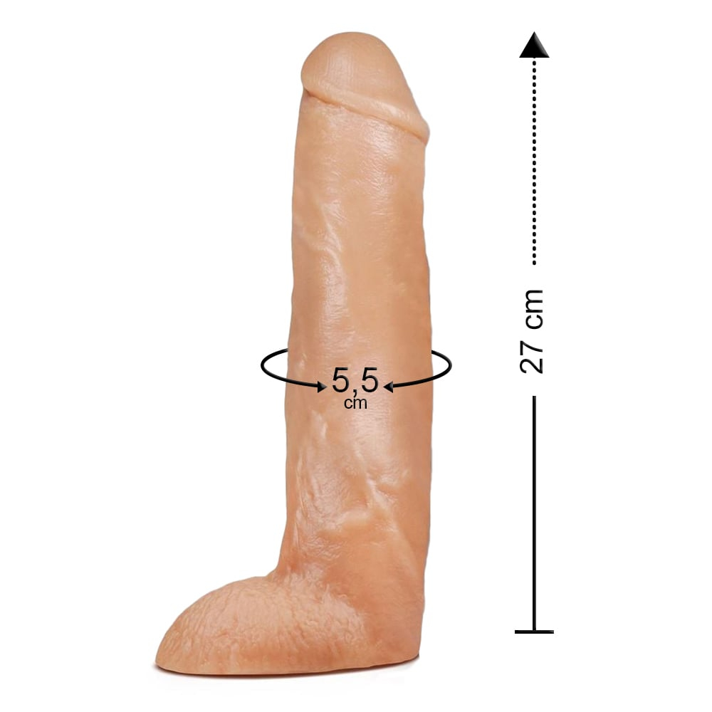 Pênis Maciço Big Monster Com Escroto 27 X 5,5cm Linha Pura Luxúria Sexy Fantasy