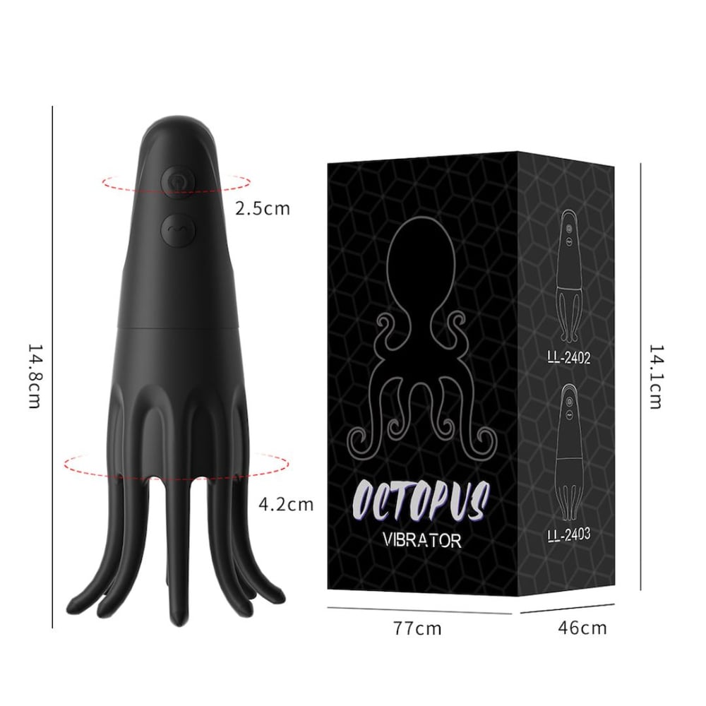 Vibrador Octopus 2 Em 1 Com 10 Modos De Vibração E 6 Modos De Choque Lilo