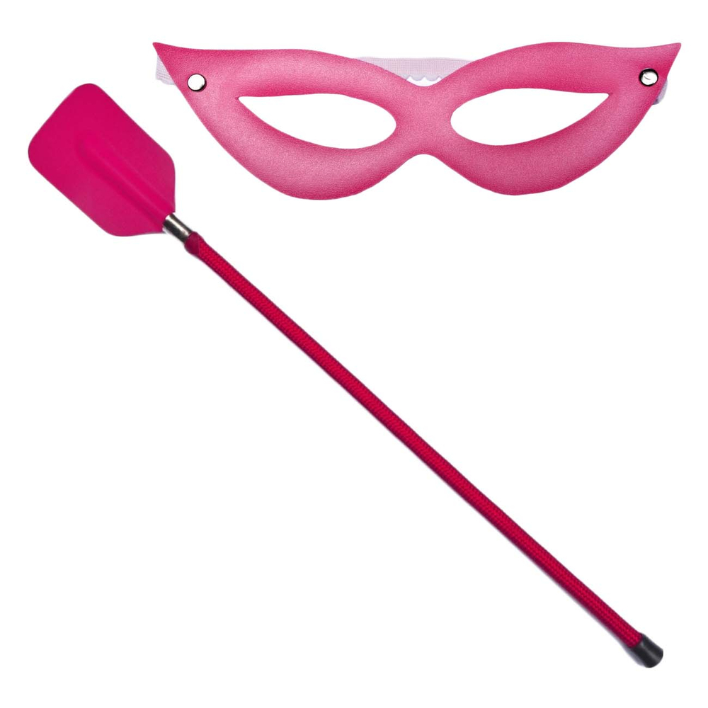 Kit Tiazinha Com Máscara E Chibata Retangular 45cm Dominatrix