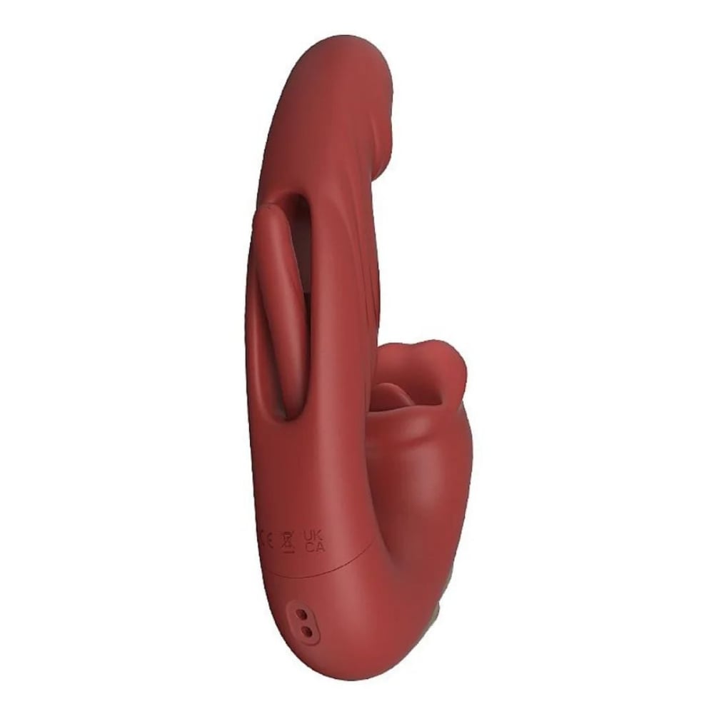 Vibrador Ponto G Em Formato De Glande Com Língua Mágica E Boca Estimuladora