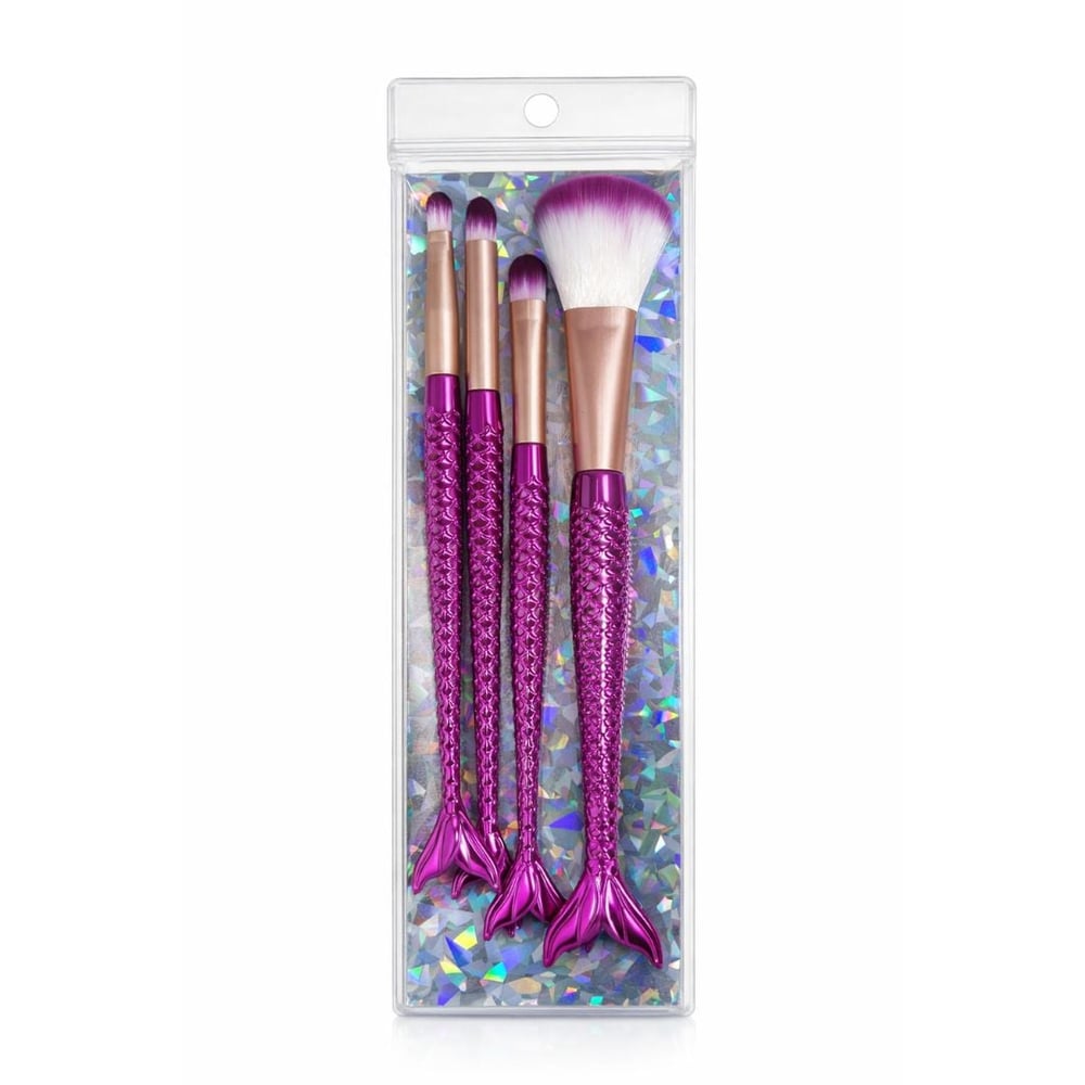 Kit 4 Pincéis Sereia Makeup Delicado Vibe Toys