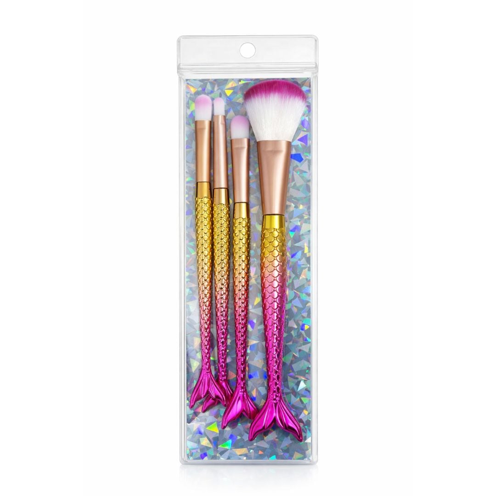 Kit 4 Pincéis Sereia Makeup Delicado Vibe Toys