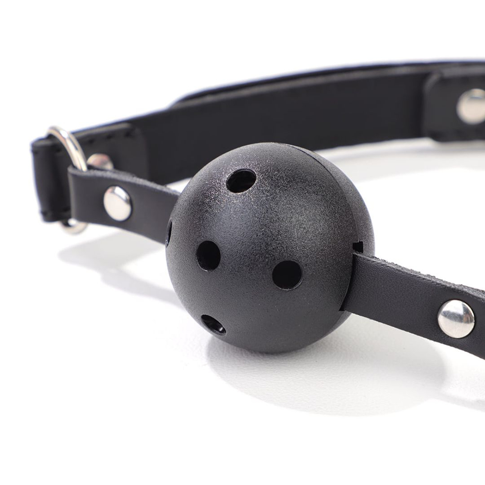 Mordaça Bola Com Regulagem Em Couro Vibe Toys