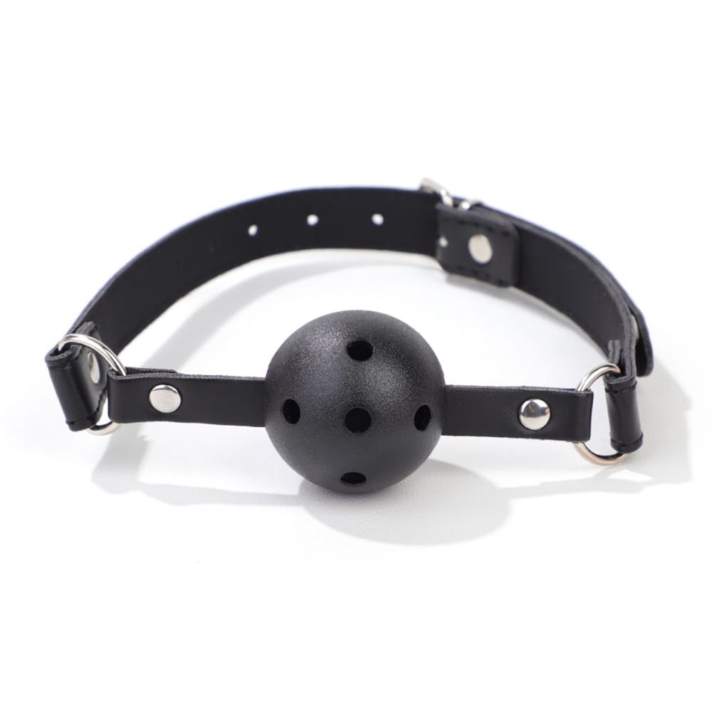 Mordaça Bola Com Regulagem Em Couro Vibe Toys