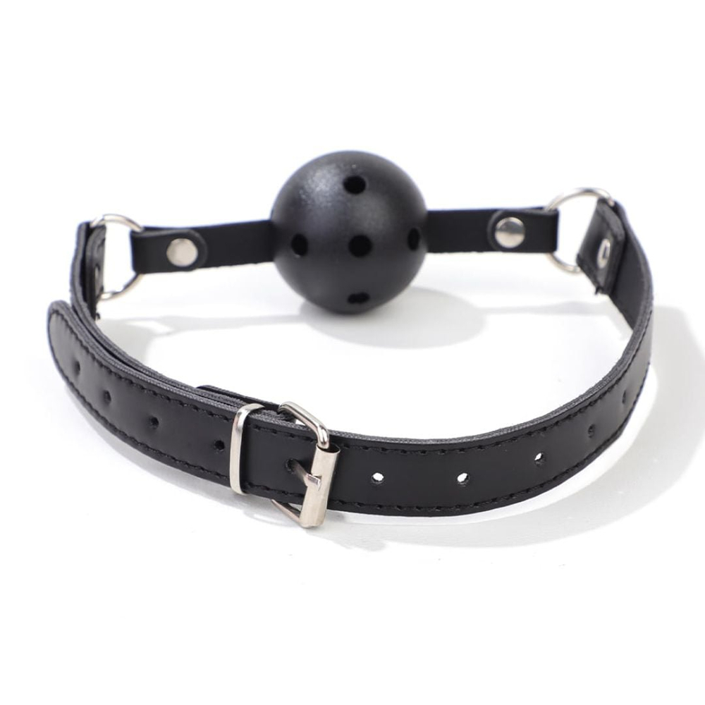Mordaça Bola Com Regulagem Em Couro Vibe Toys