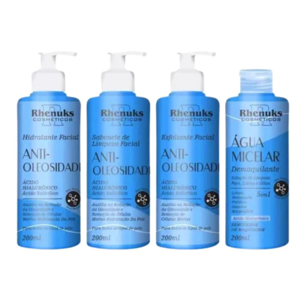 Kit Skin Care Anti Oleosidade Com 4 Itens Rhenuks Cosméticos