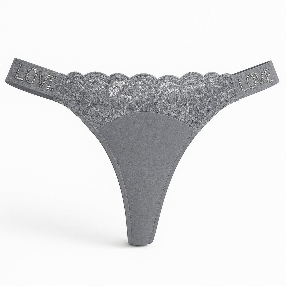 Calcinha Fio Dental Love Corte A Laser Com Detalhe Renda Frontal