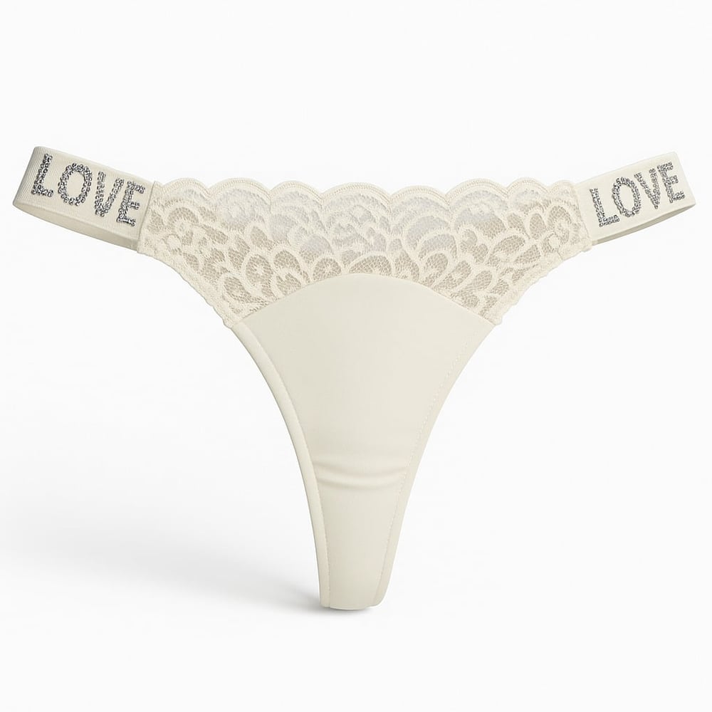 Calcinha Fio Dental Love Corte A Laser Com Detalhe Renda Frontal