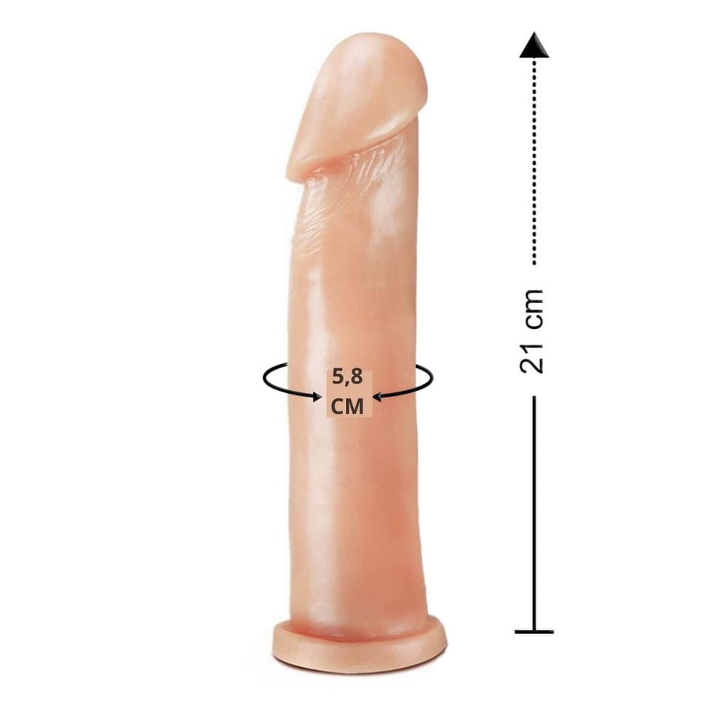 Pênis Realístico Maciço 21 X 5,8cm Linha Pura Luxúria Sexy Fantasy
