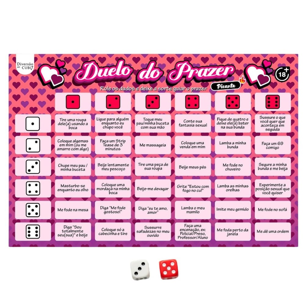 Jogo Erótico Duelo Do Prazer Picante Diversão Ao Cubo