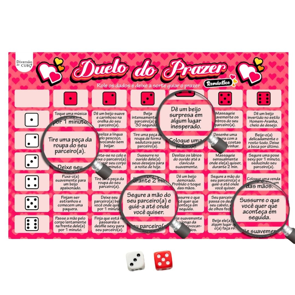 Jogo Erótico Duelo Do Prazer Romântico Diversão Ao Cubo