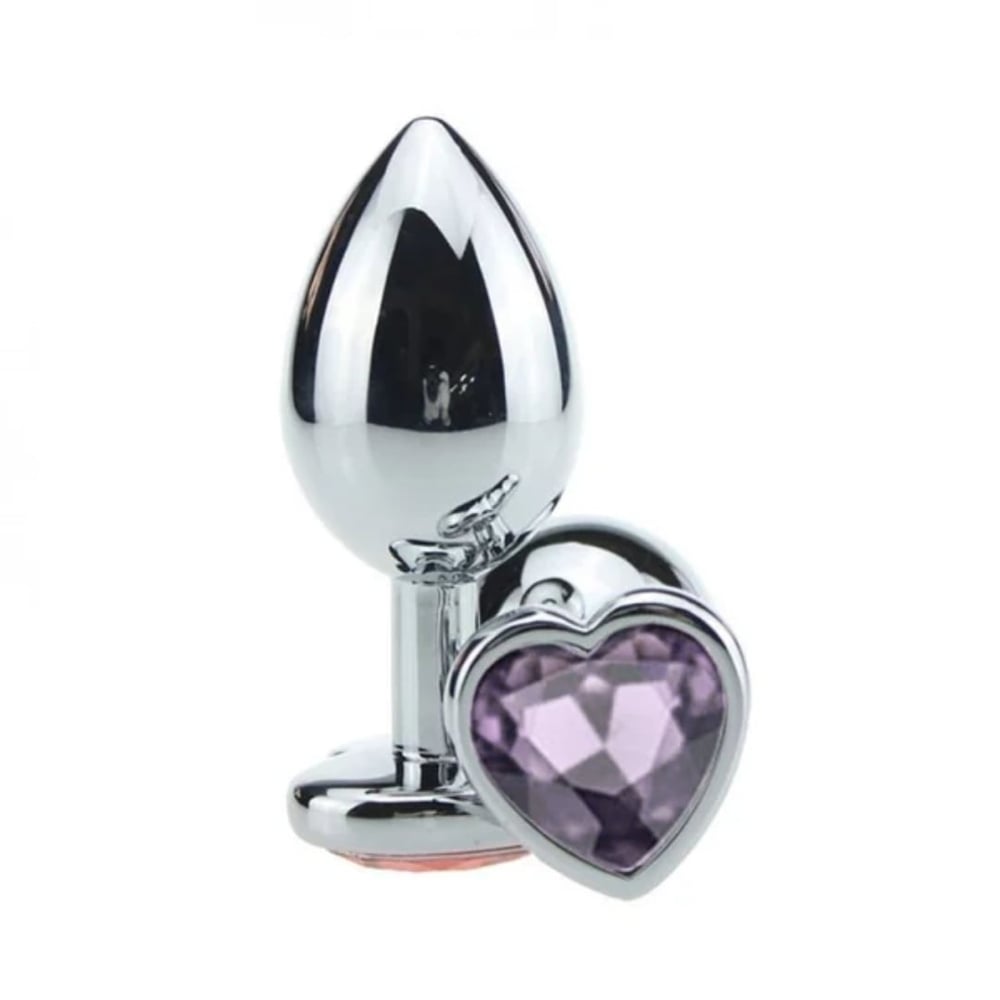Plug Anal Pequeno Cromado Coração Colors