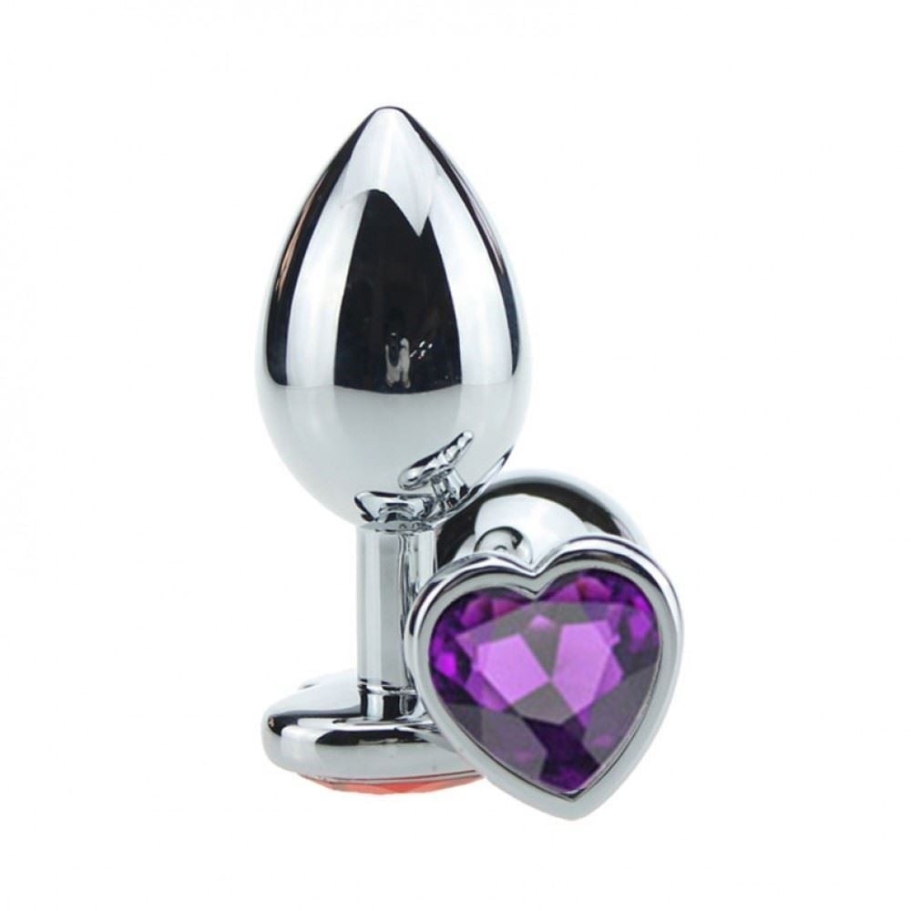 Plug Anal Pequeno Cromado Coração Colors