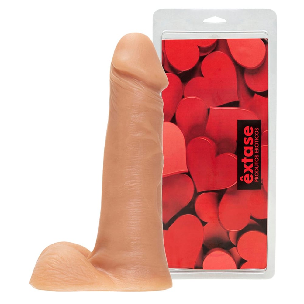 Prótese Realística Maciça Com Escroto 18,5 X 4,7cm êxtase