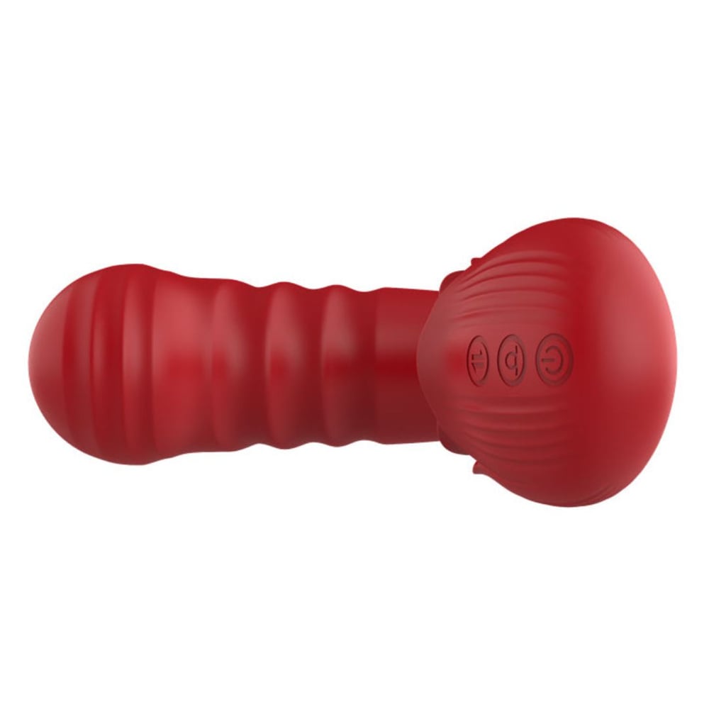 Vibrador Rose 9 Vibrações Com Língua Estimuladora E Penetrador Vai E Vem