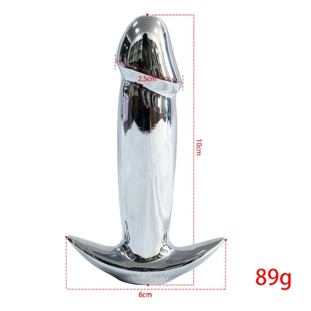 Plug Anal Em Aço Formato De Pênis Com 10 Modos De Vibração