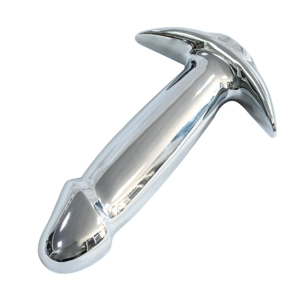 Plug Anal Em Aço Formato De Pênis Com 10 Modos De Vibração