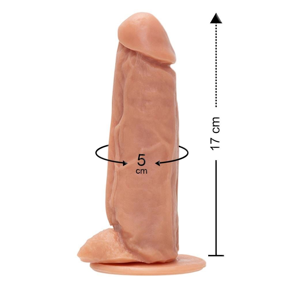 Prótese Maciça Com Escroto E Ventosa Kong 17 X 5cm êxtase