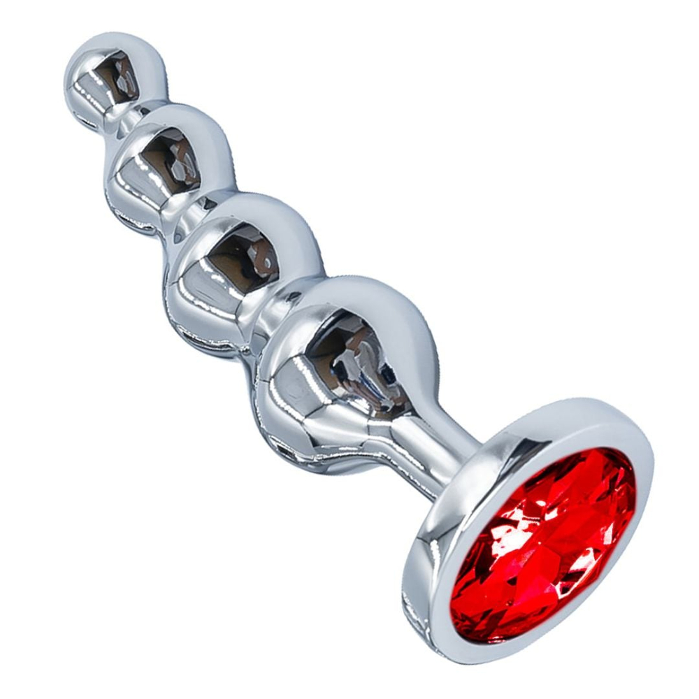 Plug Anal Esferas Em Aço Com Pedra Na Base Vibe Toys