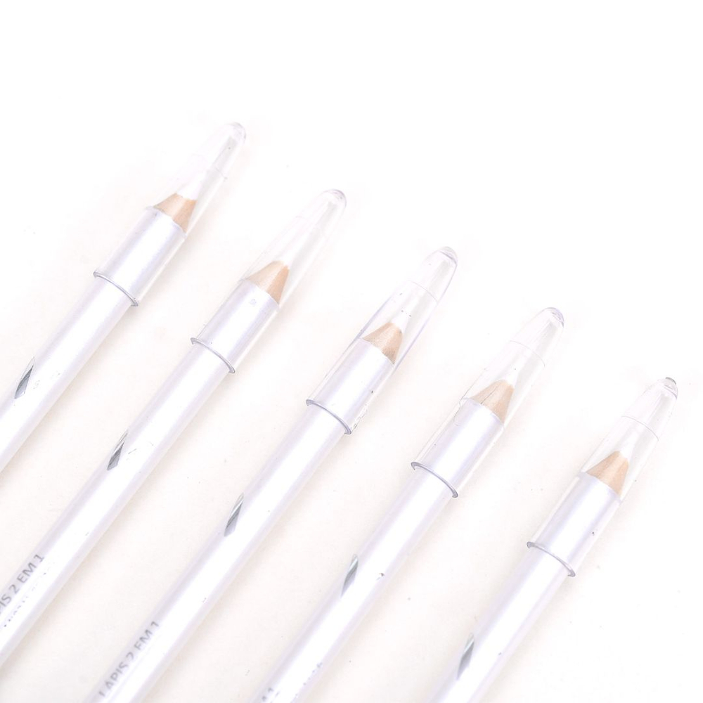 Lápis Duas Pontas Branco E Preto Com Apontador Vivai