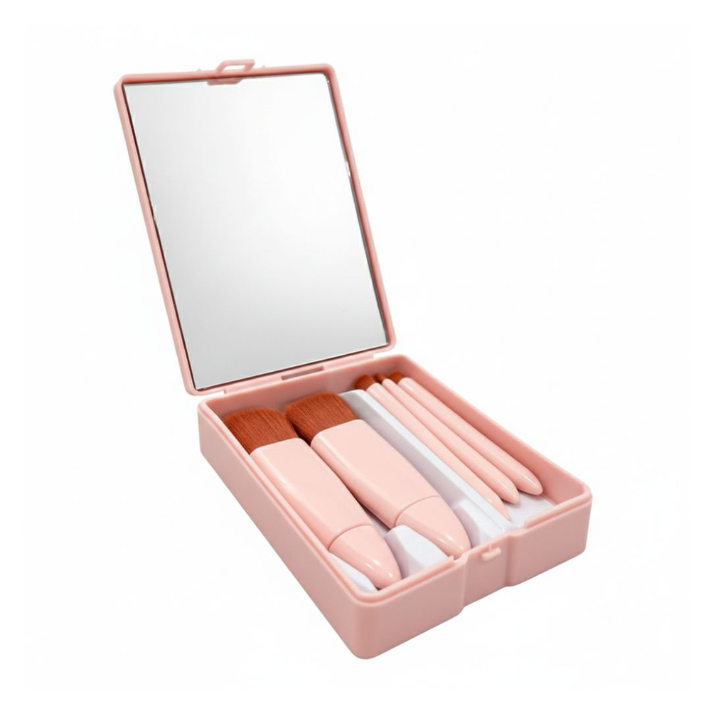 Estojo Com 5 Pincéis Para Maquiagem E Espelho Vibe Toys
