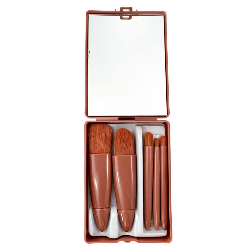 Estojo Com 5 Pincéis Para Maquiagem E Espelho Vibe Toys