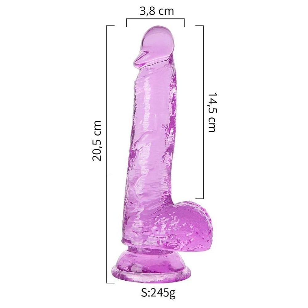 Pênis Realístico Em Jelly Com Escroto E Ventosa 20,5 X 3,8 Cm Vibe Toys