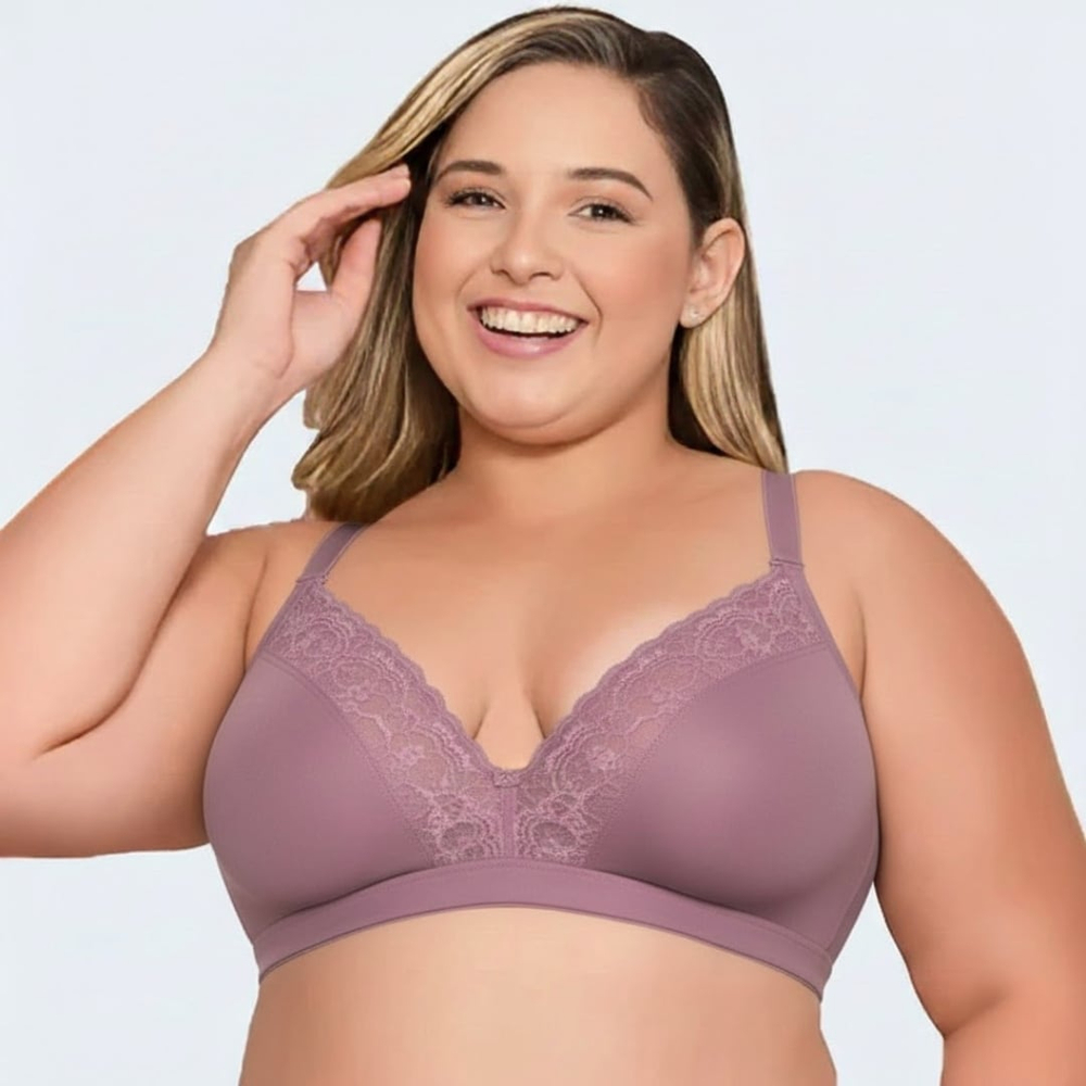 Sutiã Plus Size Top Bojo Sem Aros Decote Em Renda Nayane