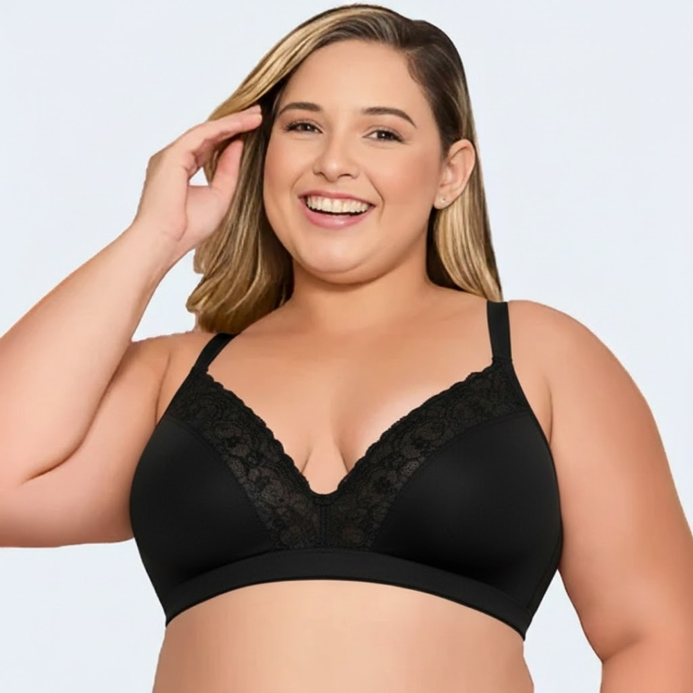 Sutiã Plus Size Top Bojo Sem Aros Decote Em Renda Nayane