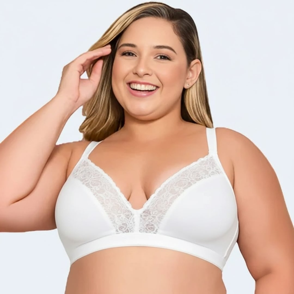 Sutiã Plus Size Top Bojo Sem Aros Decote Em Renda Nayane