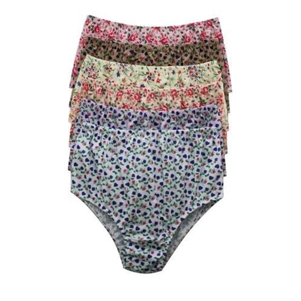 Calcinha Senhora Tradiconal Algodão Estampada Nassama