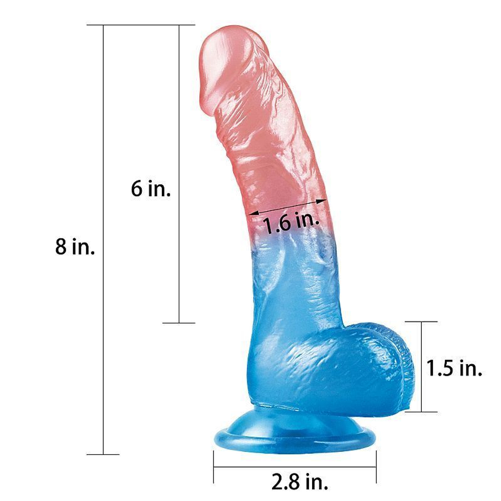 Prótese Realística Com Escroto E Ventosa Duo Color 8.0 Lovetoy