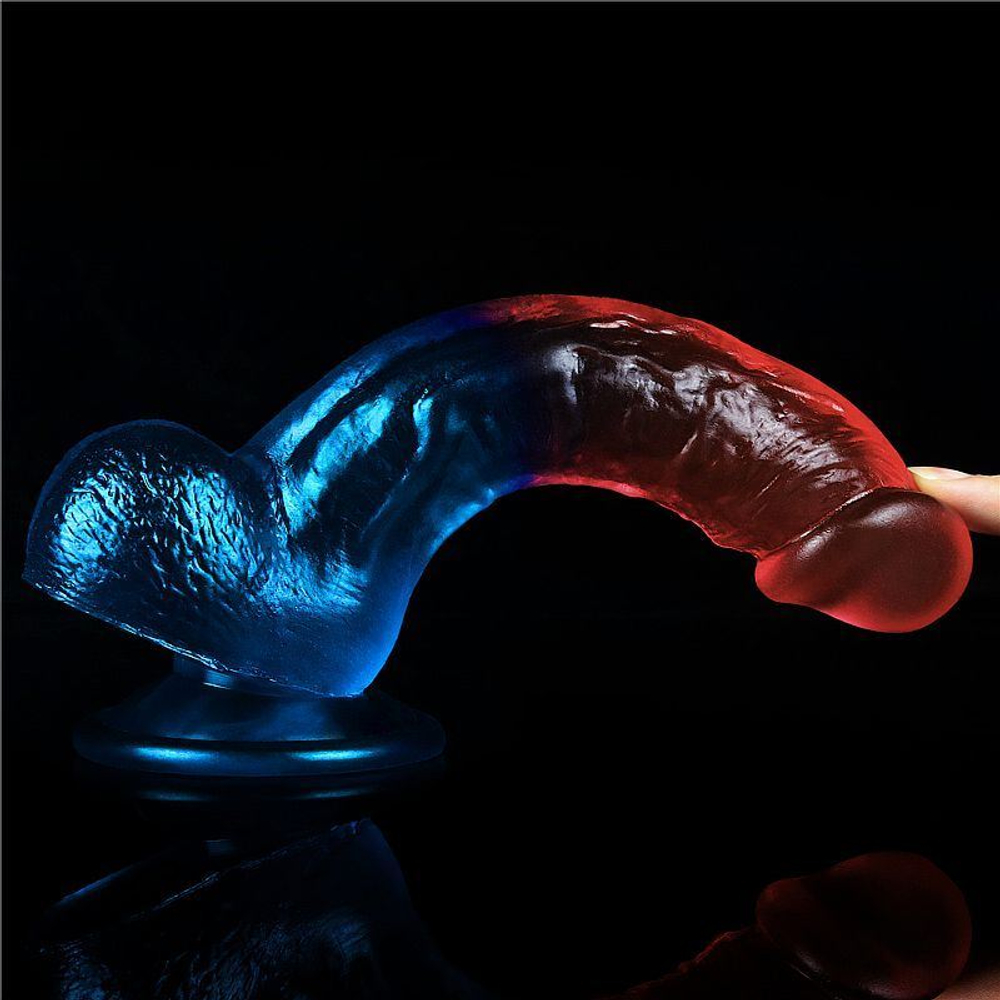 Prótese Realística Com Escroto E Ventosa Duo Color 8.0 Lovetoy