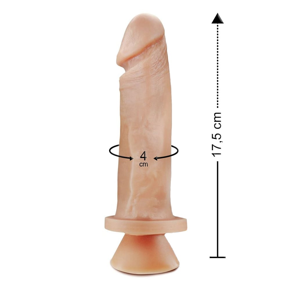 Pênis Realístico Maciço Com Ventosa 17,5 X 4cm Linha Pura Luxúria Sexy Fantasy