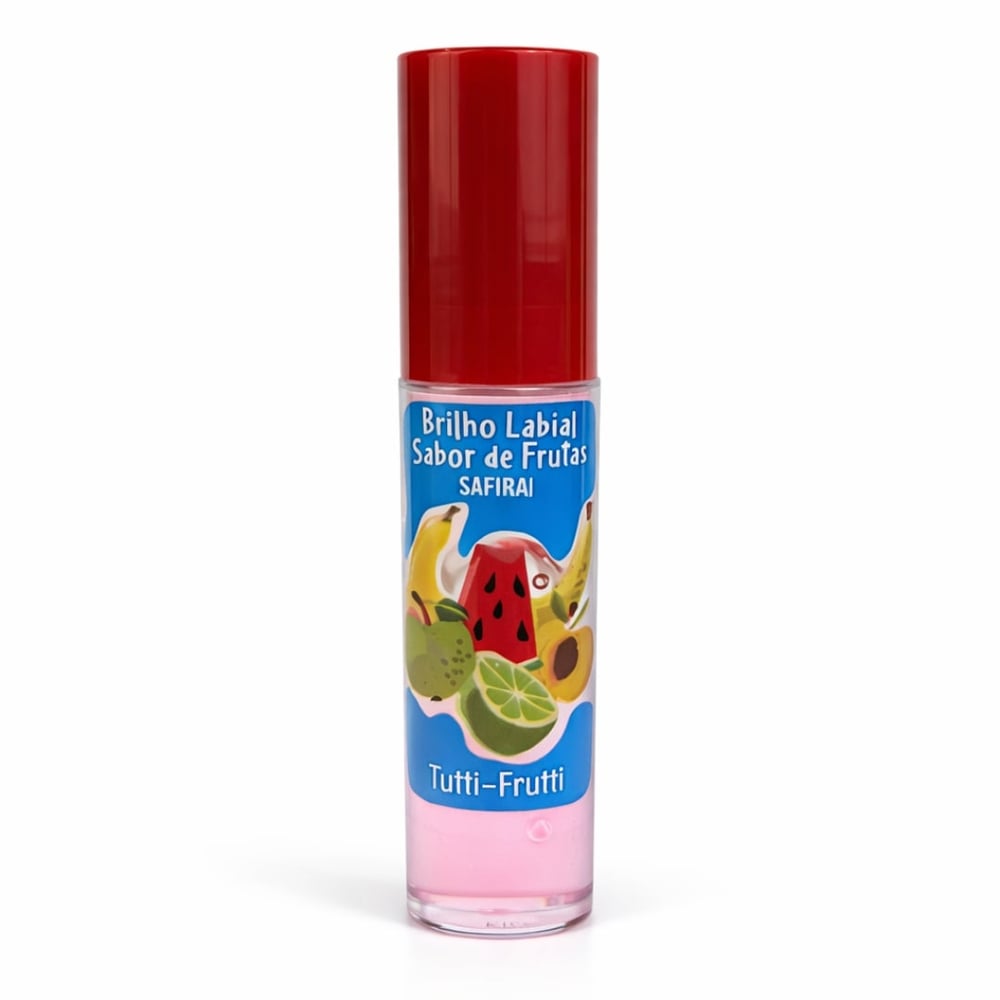 Brilho Labial Roll-on Sabor De Frutas 5ml Safira Cosméticos