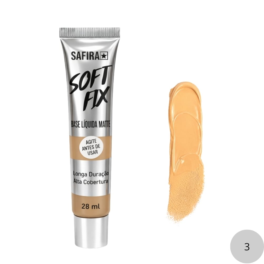 Base Líquida Matte Soft Fix 28ml Safira Cosméticos