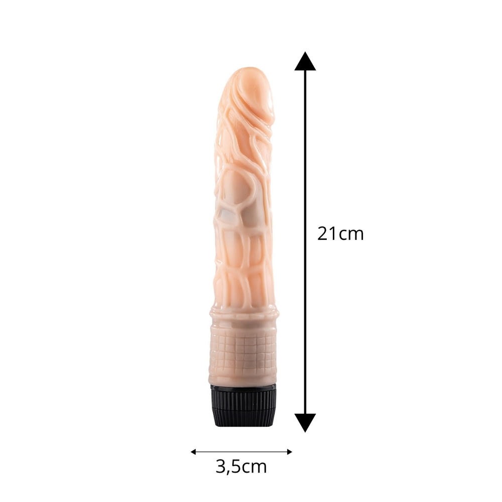 Pênis Realístico Texturizado 21x3,5 Cm Com Vibro Vibe Toys